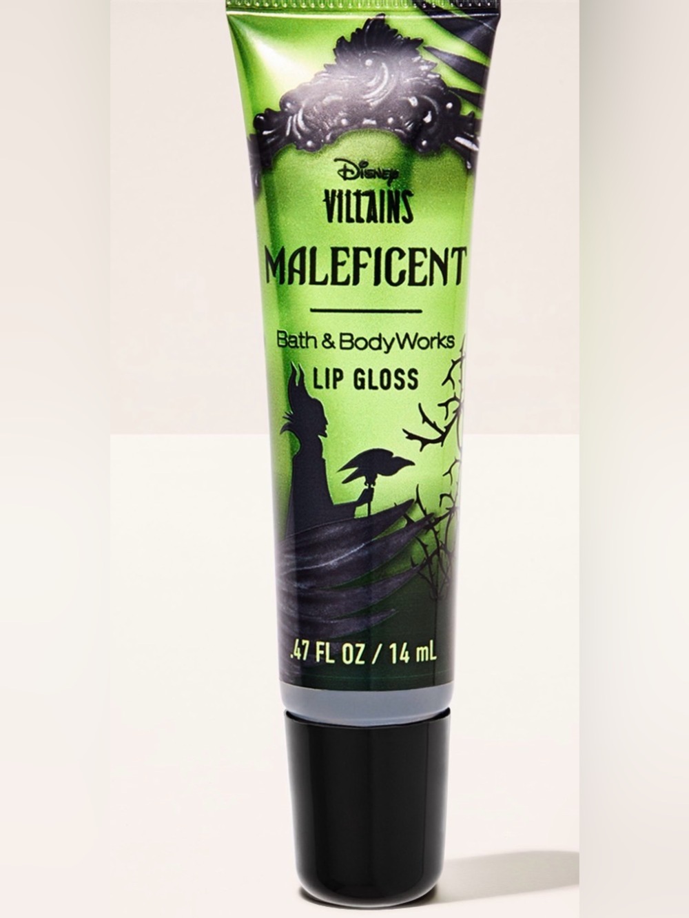 Bath & Body Works Maleficent Lip Gloss - Green and Black Design - NWT